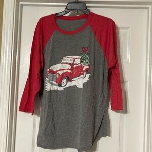Cute Christmas truck 3/4 sleeve tshirt